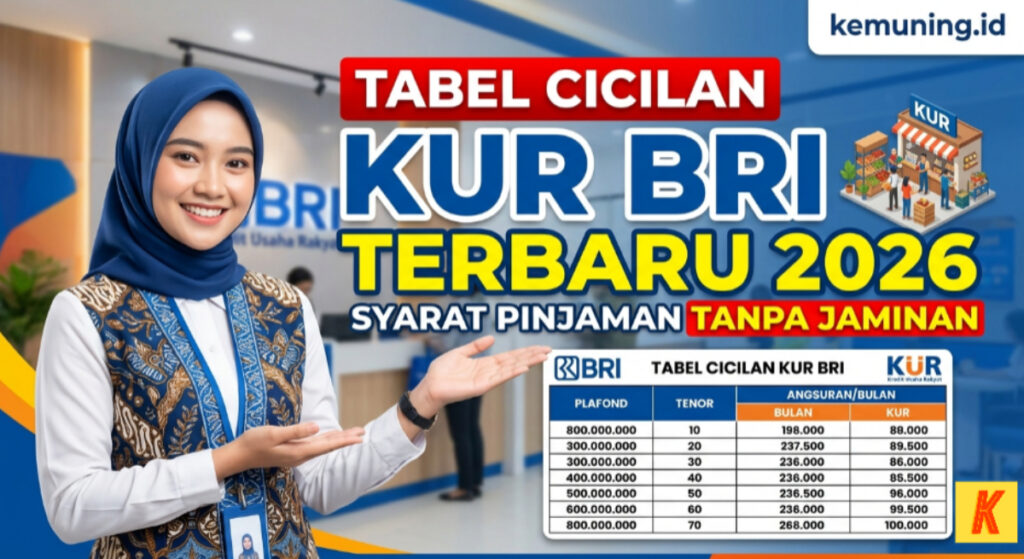 Tabel Cicilan KUR BRI Terbaru 2026 Syarat Pinjaman Tanpa Jaminan